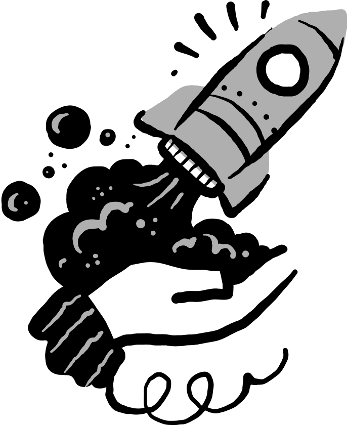 Rocket launching from hand